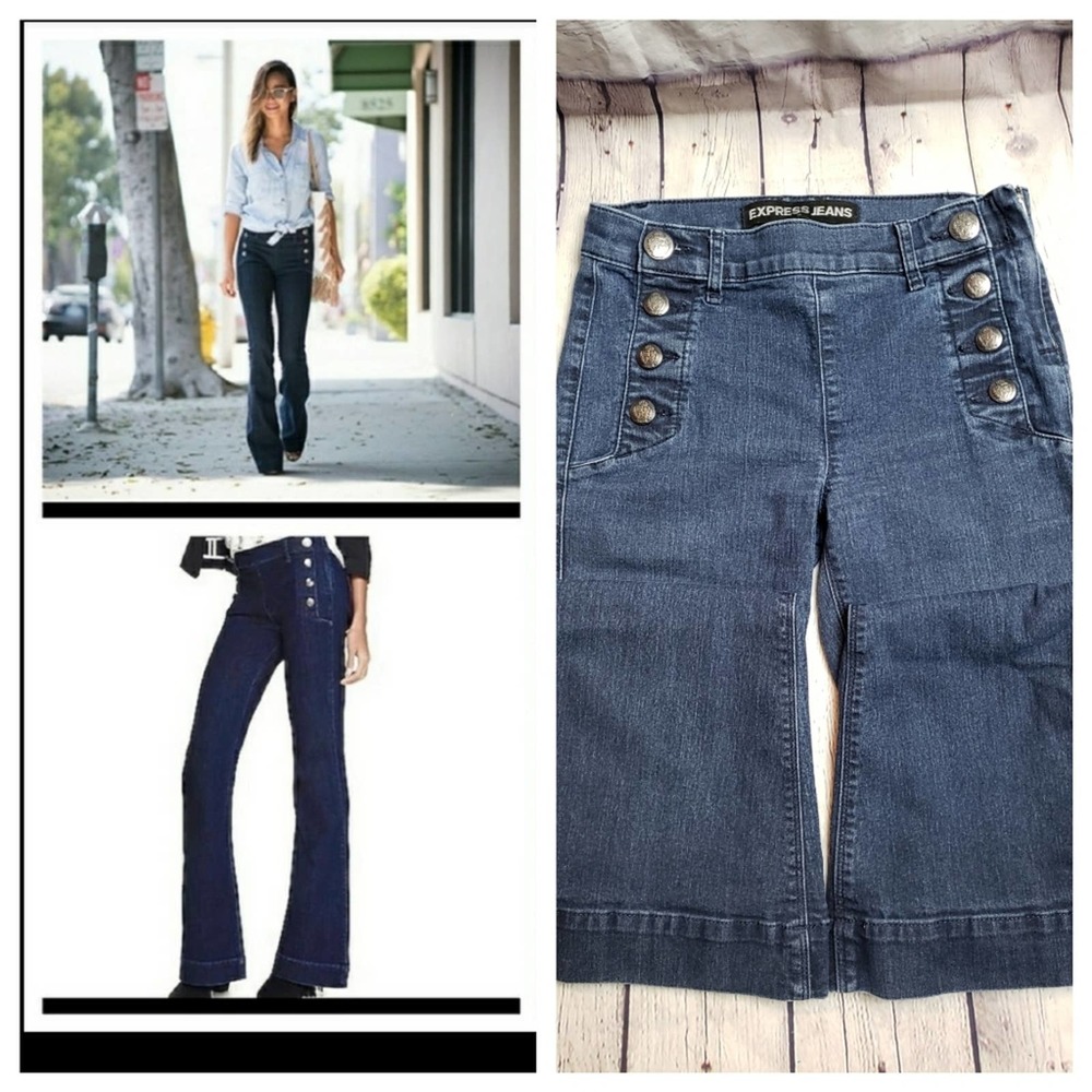Express Bell Flare Mid Rise Jeans